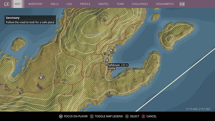 The map, with a new Waypoint