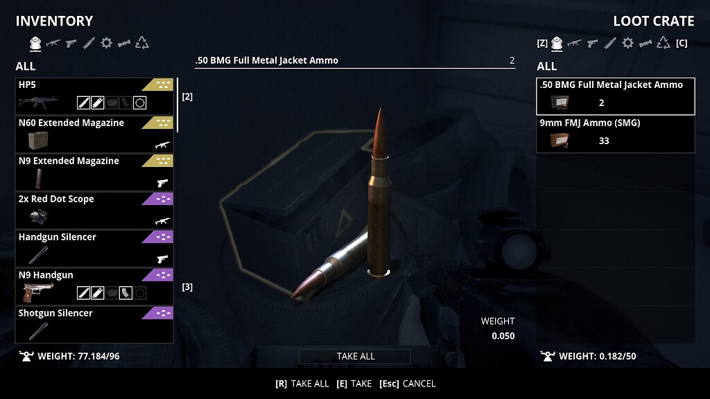 N60 and N16 in inventory doesn't spawn ammo - Support and