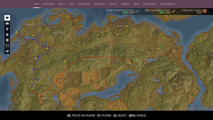 Tatiana's travel routes