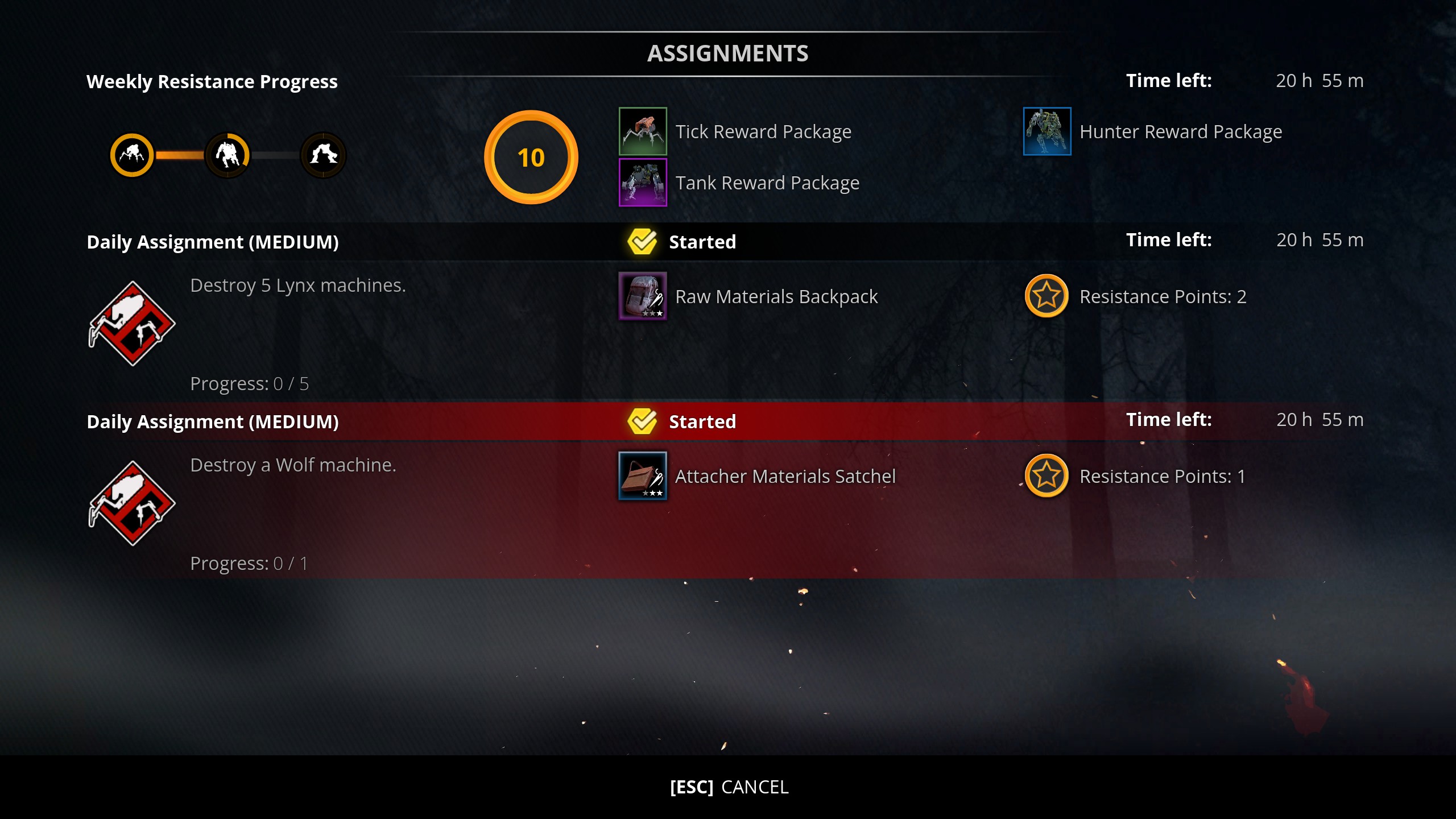 generation zero daily assignments not working