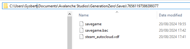 savegame files